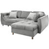 ECKSOFA in Mikrofaser Silberfarben  - Chromfarben/Silberfarben, Design, Textil (250/190cm) - Livetastic