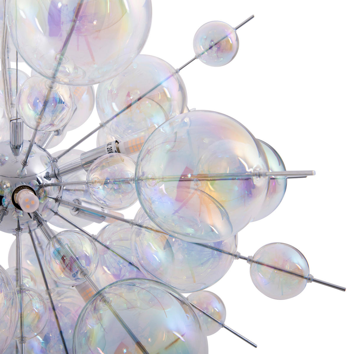 HÄNGELEUCHTE Explosion 65/150 cm   - Chromfarben, Trend, Glas/Metall (65/150cm) - Näve