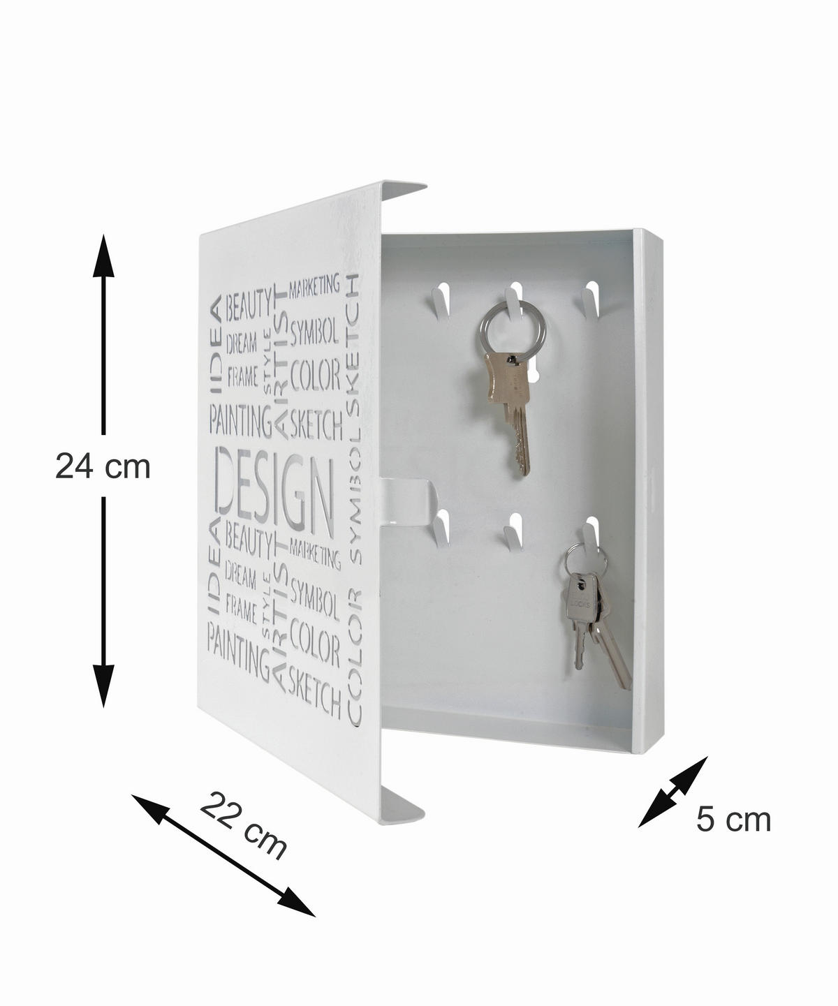 ORMARIĆ ZA KLJUČEVE  bela  metal     - bela, Osnovno, metal (22/24/5cm)