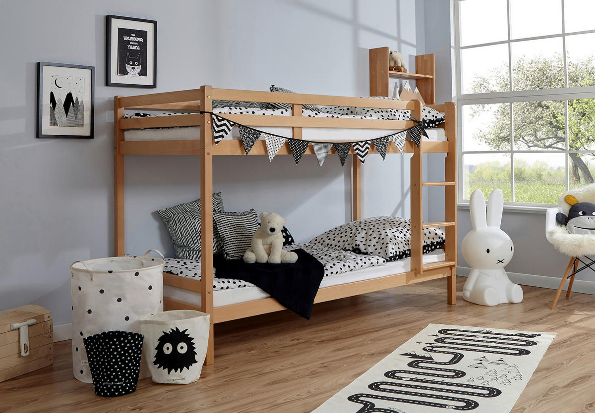 ETAGENBETT - Buchefarben/Naturfarben, MODERN, Holz (90/200cm) - MID.YOU