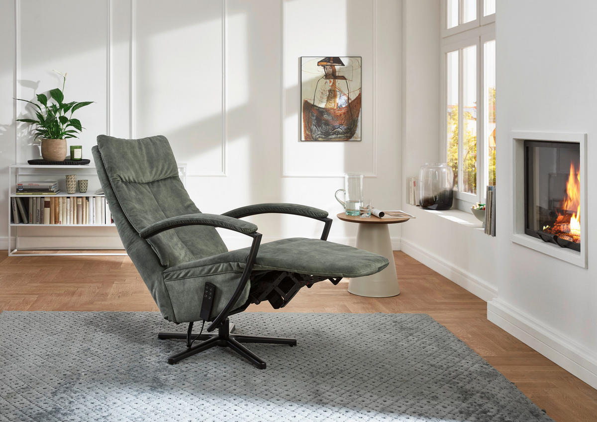 RELAXSESSEL in Textil Dunkelgrün  - Dunkelgrün/Schwarz, Design, Textil/Metall (66/112/83cm) - Beldomo Speed