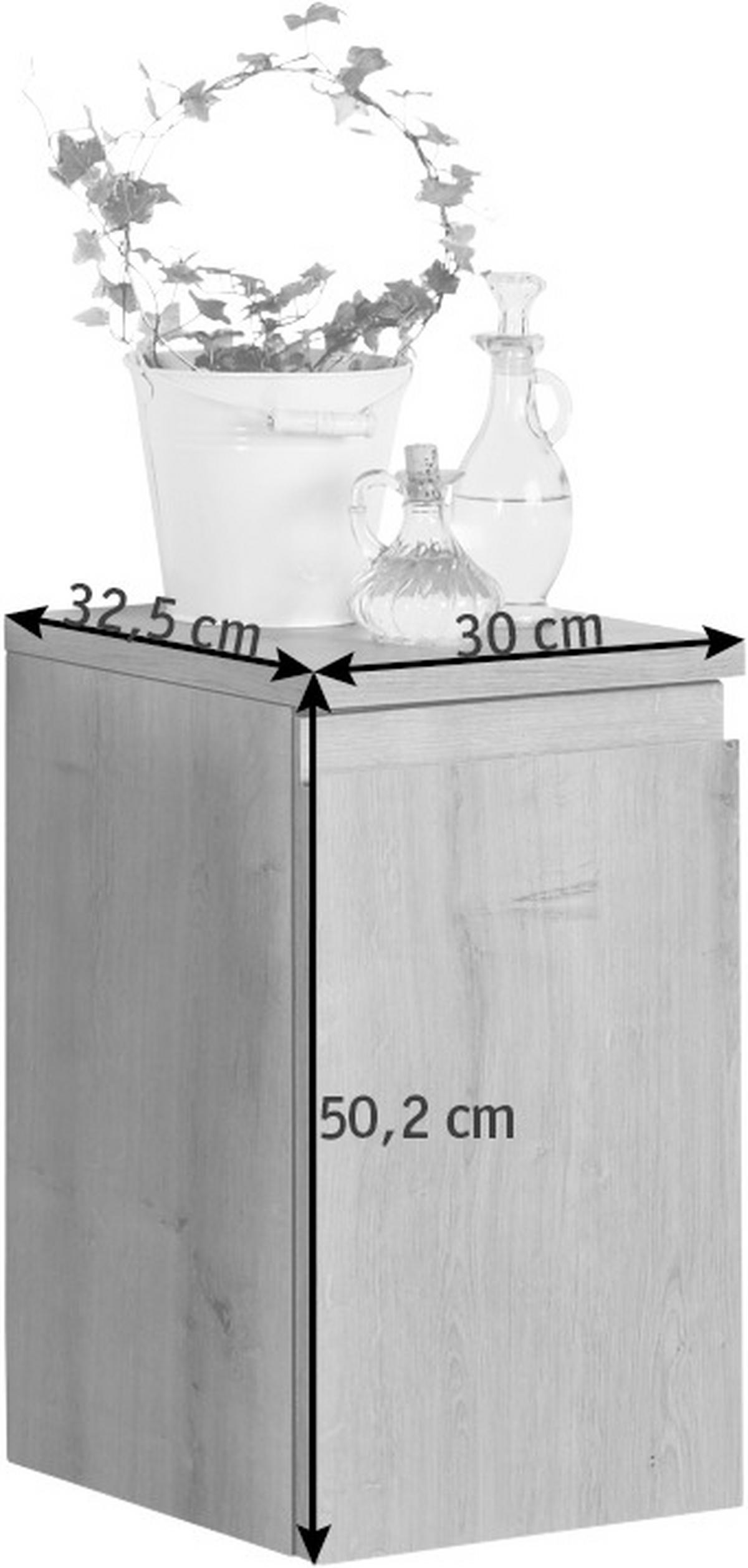 UNTERSCHRANK 30/50,2/32,5 cm   - Eichefarben, Design, Glas/Holzwerkstoff (30/50,2/32,5cm) - b-collection