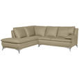 ECKSOFA Fango Echtleder  - Chromfarben/Fango, Design, Leder/Metall (224/252cm) - Novel