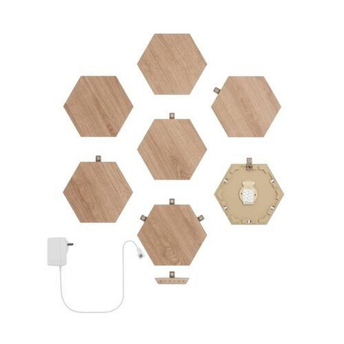 NANOLEAF HEXAGONS 7ER NANOLEAF WOOD LOOK HEXAGONS 23/0,6/20 cm   - Braun/Naturfarben, Basics, Kunststoff (23/0,6/20cm)