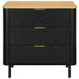 KOMMODE  in 73/75/40 cm  - Eichefarben/Goldfarben, Trend, Holzwerkstoff/Metall (73/75/40cm) - Xora