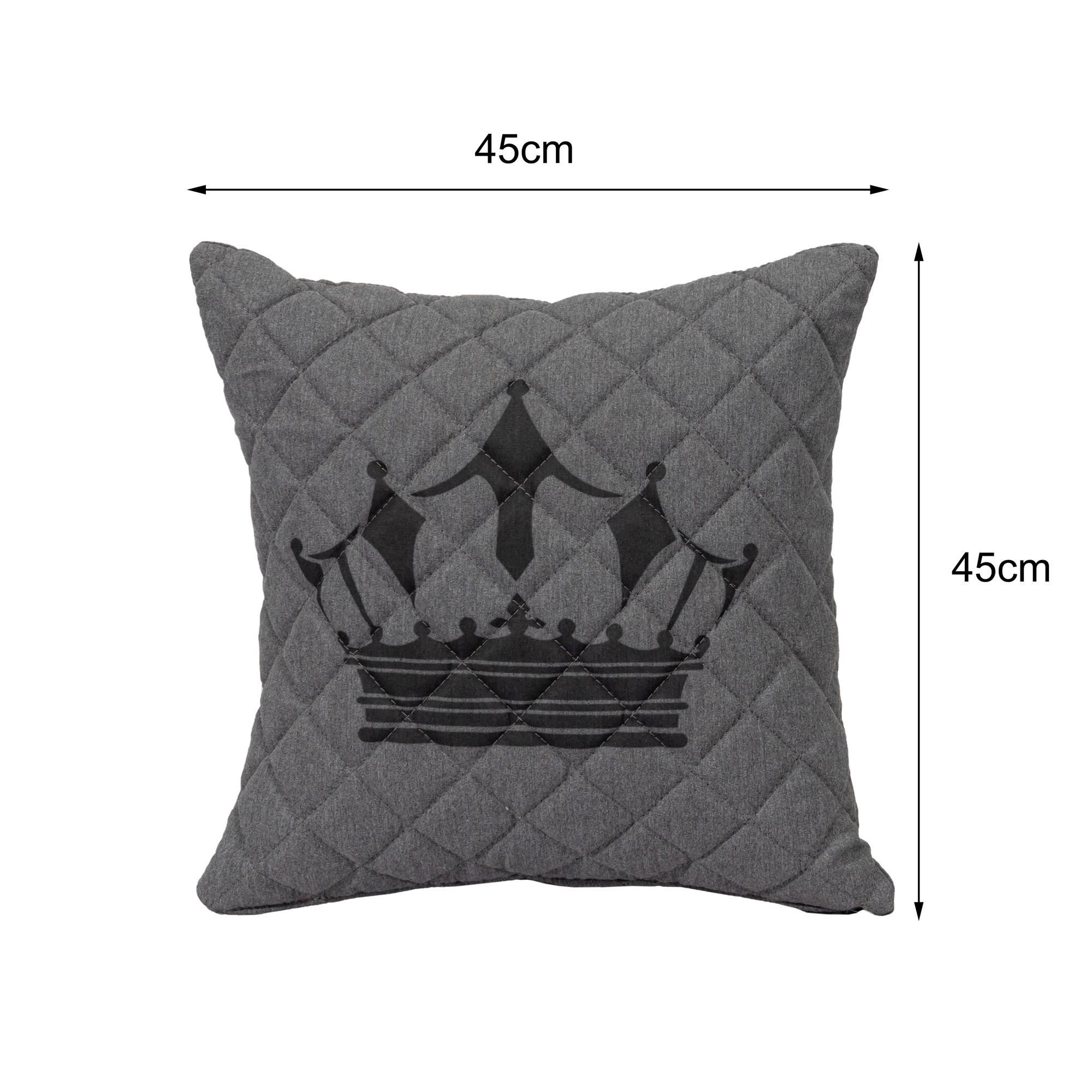 Gardenson Outdoor-Kissen Grau, Dunkelgrau 45x45 cm