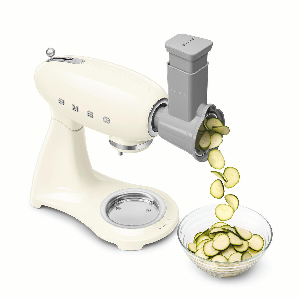 KÜCHENMASCHINE 50´S STYLE SMF05CREU  - Creme/Alufarben, Basics, Metall (40,2/37,8/22,1cm) - SMEG