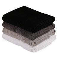DUSCHTUCHSET Grau, Schwarz, Weiß, Dunkelgrau 4-teilig  - Dunkelgrau/Schwarz, Basics, Textil (70/140cm)
