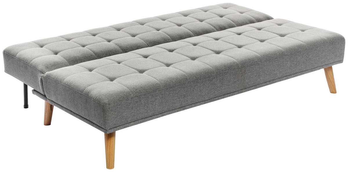 SCHLAFSOFA Leinenoptik Hellgrau  - Hellgrau/Schwarz, Design, Holz/Kunststoff (179/81/85cm) - P & B