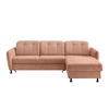 ECKSOFA Koralle Chenille  - Koralle/Schwarz, MODERN, Textil/Metall (267/184cm) - Livetastic