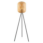 STEHLEUCHTE 62/165 cm    - Schwarz/Naturfarben, Trend, Naturmaterialien/Metall (62/165cm) - Novel