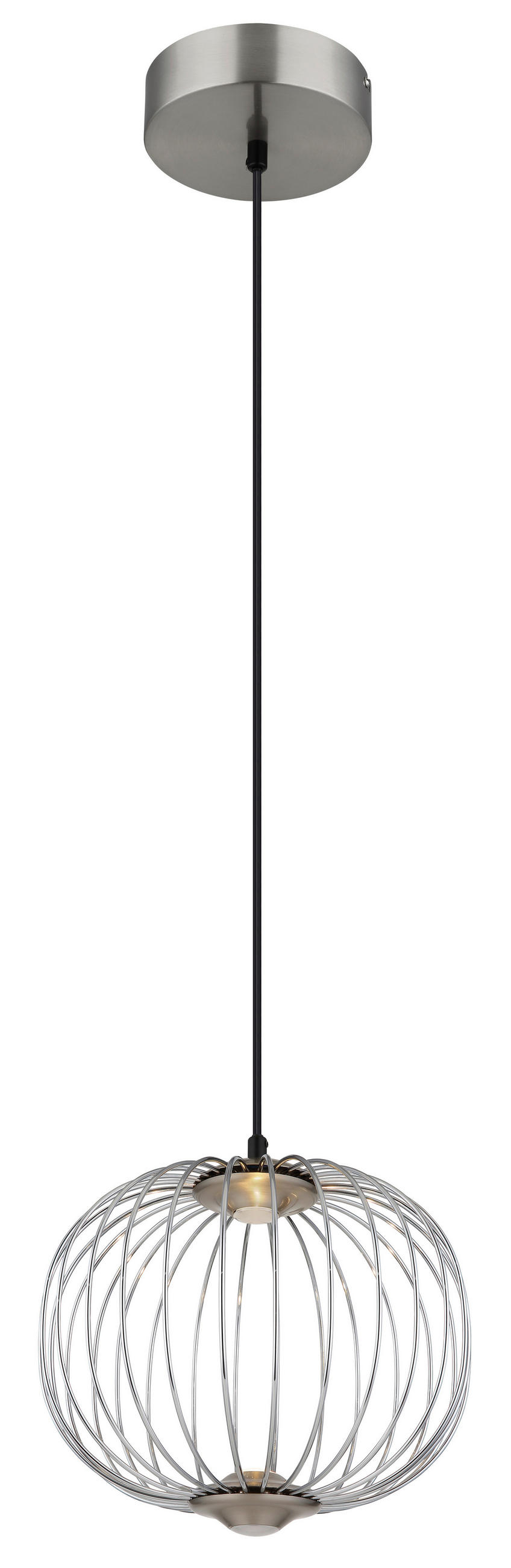 LED-HÄNGELEUCHTE 30/150 cm  - Chromfarben/Schwarz, Design, Kunststoff/Metall (30/150cm) - Globo