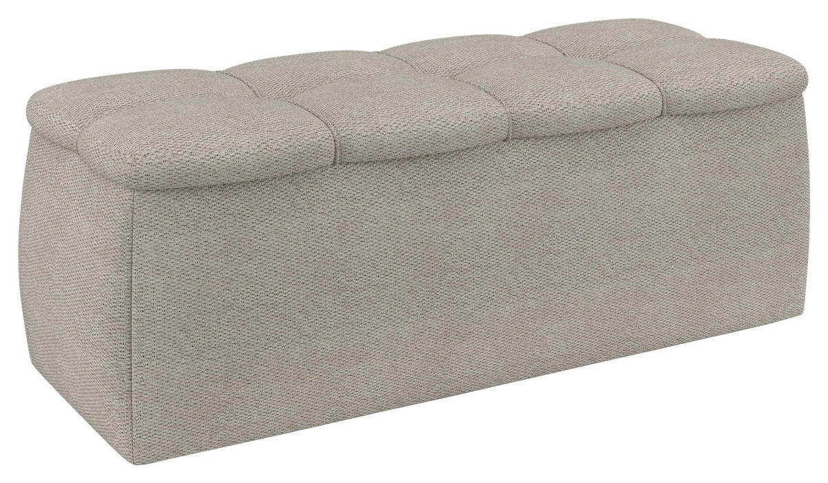 BETTBANK Bouclé Elfenbein  - Elfenbein/Schwarz, Basics, Kunststoff/Textil (144/56/55cm) - Chameo