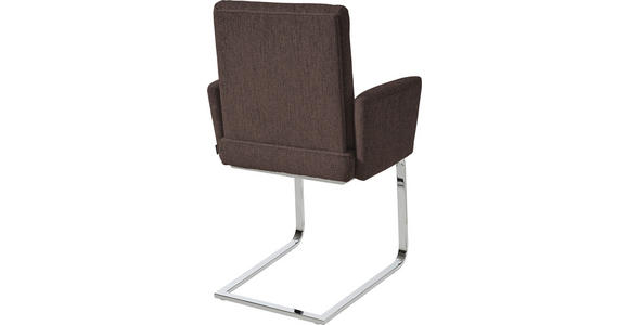 ARMLEHNSTUHL in Stahl Chenille - Chromfarben/Dunkelbraun, Design, Textil/Metall (60/92/60cm) - Dieter Knoll