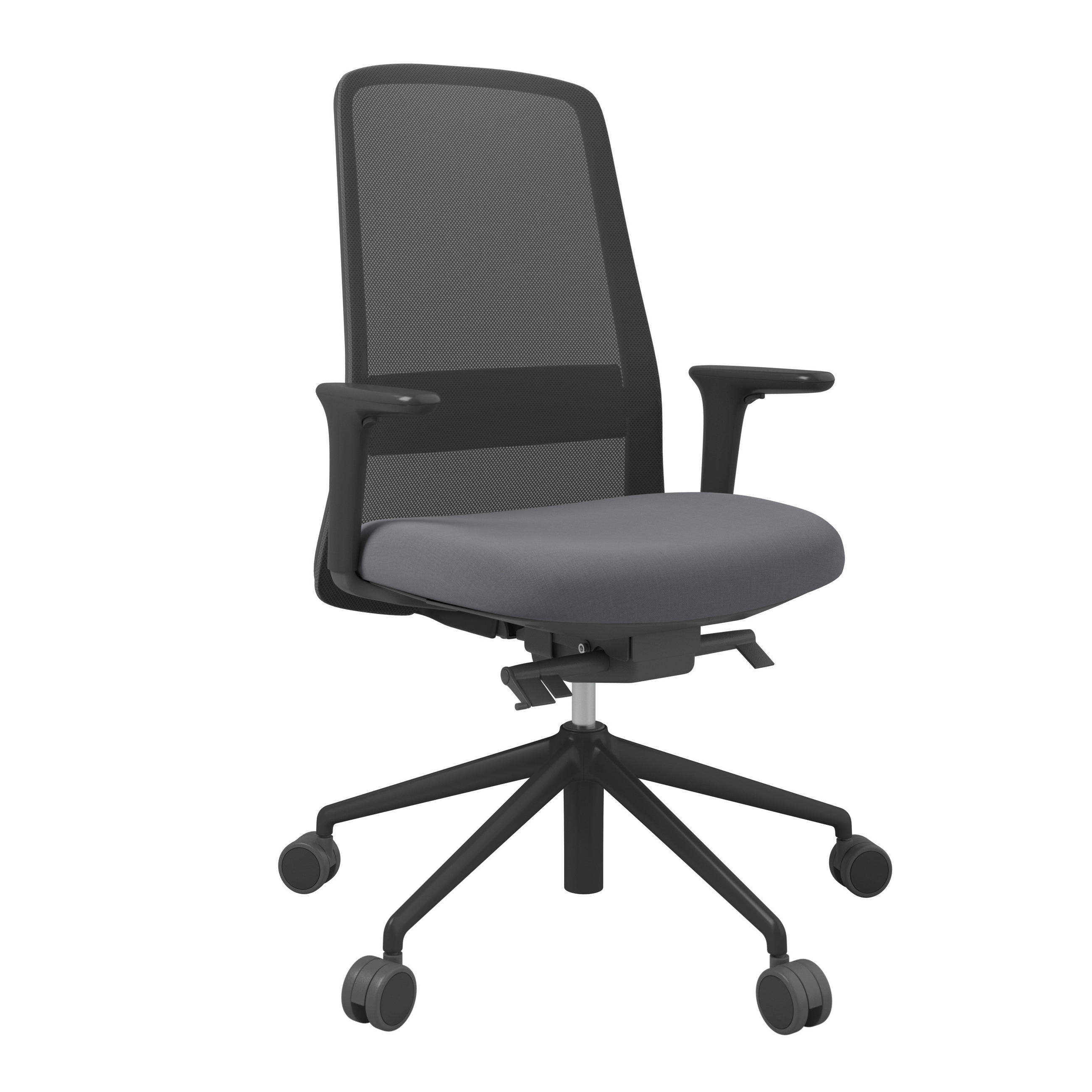 XXXLutz Drehstuhl Schwarz, 70x103-115x70 cm