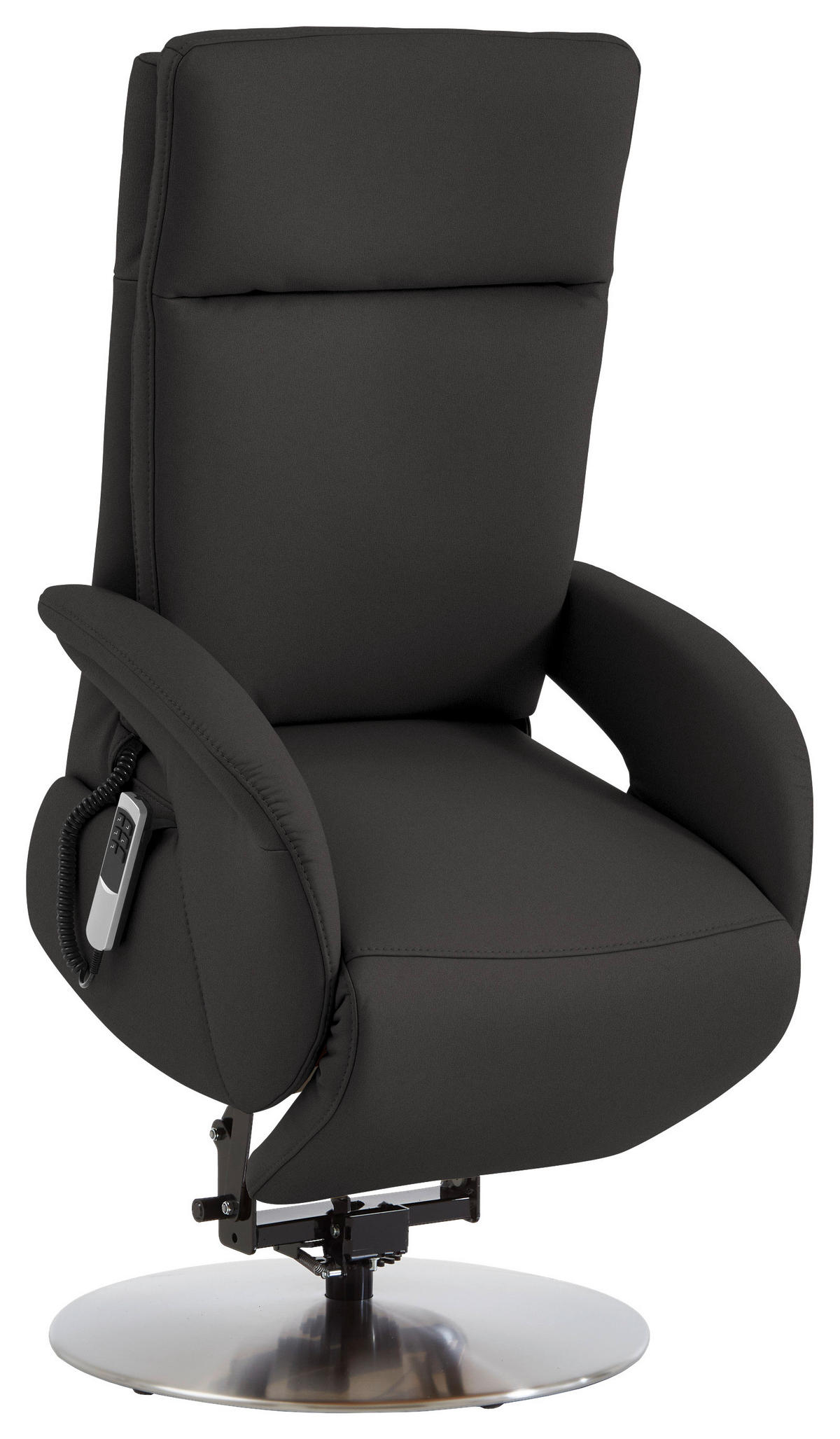 RELAXSESSEL in Leder Dunkelbraun  - Edelstahlfarben/Dunkelbraun, Design, Leder/Metall (70/108/80cm) - Cantus