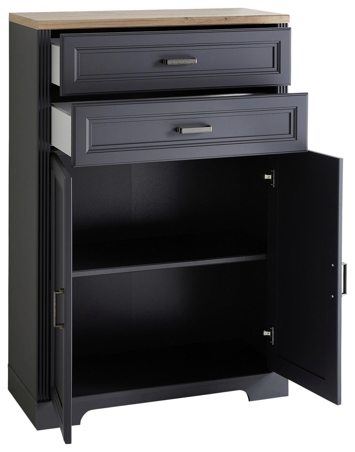 KOMMODE  in 86/127/38 cm  - Titanfarben/Graphitfarben, KONVENTIONELL, Holzwerkstoff/Metall (86/127/38cm) - Carryhome