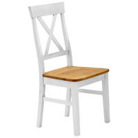 STUHL Weiß, Laugenfarbig Kiefer massiv  - Laugenfarbig/Weiß, ROMANTIK / LANDHAUS, Holz (45/94/43cm) - Boxxx