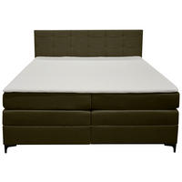 BOXSPRINGBETT 160/200 cm,  in Grün, H3 = fest  - Schwarz/Grün, KONVENTIONELL, Kunststoff/Textil (160/200cm)