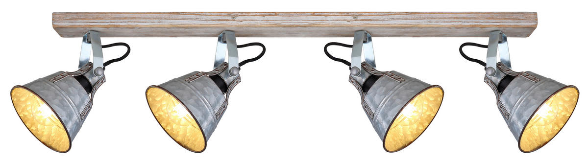 STRAHLER GÜNTHER 82/17,5/24 cm   - Zinkfarben/Weiß, LIFESTYLE, Holz/Metall (82/17,5/24cm) - Globo