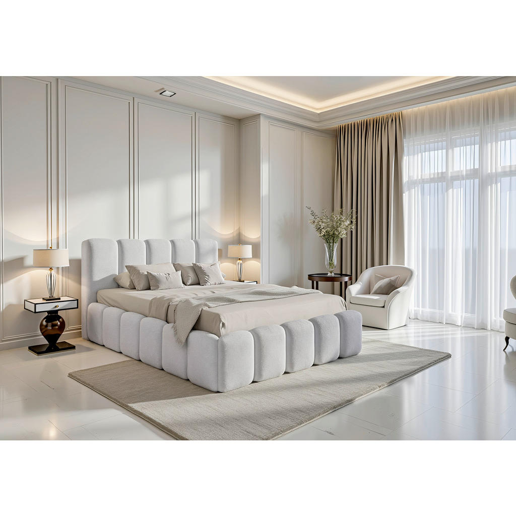 Polsterbett Mit Bettkasten 180x200 Cm Artamide Grau