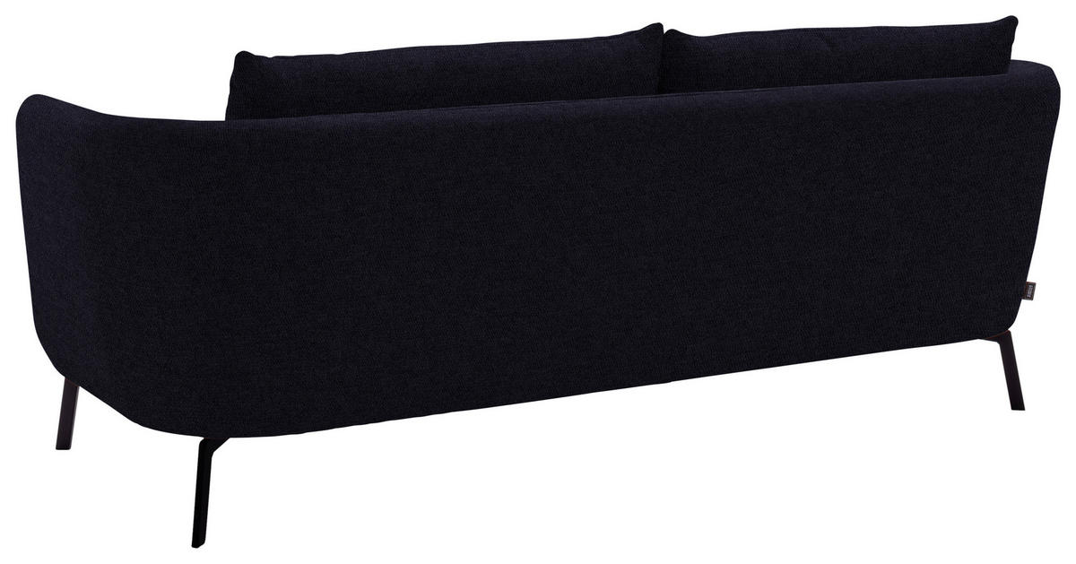 3-SITZER-SOFA Flachgewebe Anthrazit  - Anthrazit/Schwarz, Design, Textil/Metall (210/71/91cm) - Schöner Wohnen