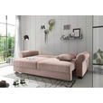 SCHLAFSOFA  mit Stoffauswahl, Liegefunktion, Rücken echt Cord Rosa  - Schwarz/Rosa, KONVENTIONELL, Kunststoff/Textil (250/95/125cm) - Hom`in