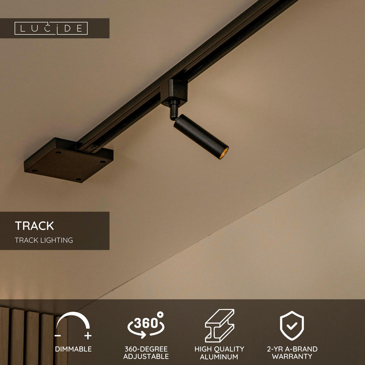 SCHIENENSYSTEM Track 3.9/3.9/16.7 cm   - Schwarz, Basics, Metall (3.9/3.9/16.7cm) - Lucide