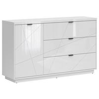 SIDEBOARD  in 156/93/42,5 cm  - Weiß Hochglanz/Schwarz, Design, Holzwerkstoff/Kunststoff (156/93/42,5cm)