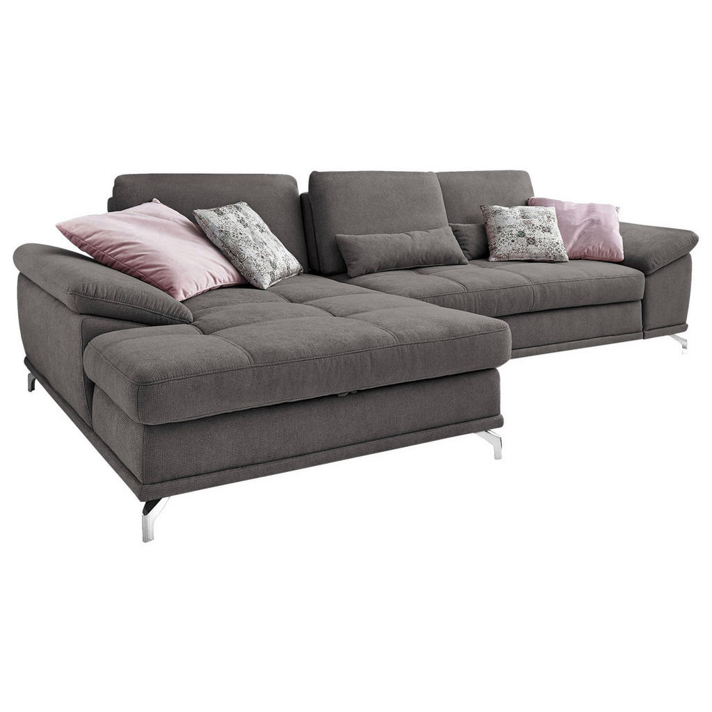 Thumbnail - Sit & More Ecksofa, Grau, Textil, 5-Sitzer, Ottomane links, L-Form, 301x176 cm, Goldenes M, Oeko-Tex® Standard 100, Made...