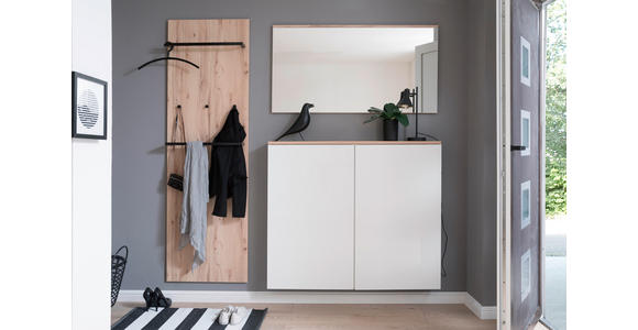 GARDEROBE 3-teilig in 190/200/38 cm - Buchefarben/Weiß, KONVENTIONELL, Holzwerkstoff (190/200/38cm) - Moderano