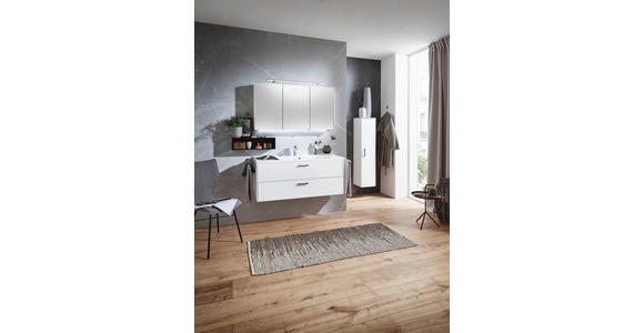 BADEZIMMER in 122 cm - Chromfarben/Weiß, MODERN, Glas/Holzwerkstoff (122cm) - Novel