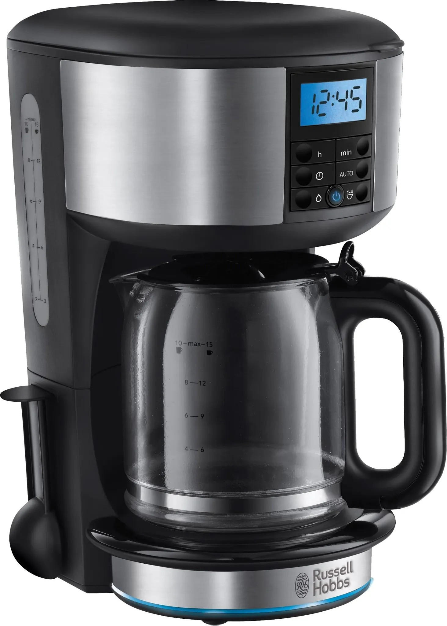 Russell Hobbs Filterkaffeemaschine Kaffeemaschine Schwarz, Edelstahl 19x33x23 cm