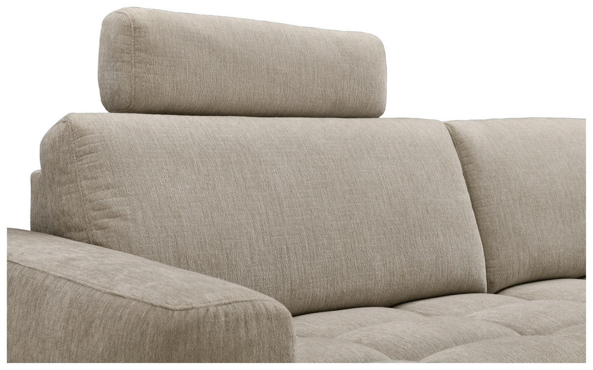 HÖRNSOFFA i chenille beige  - beige/svart, Design, metall/textil (246/165cm) - Carryhome