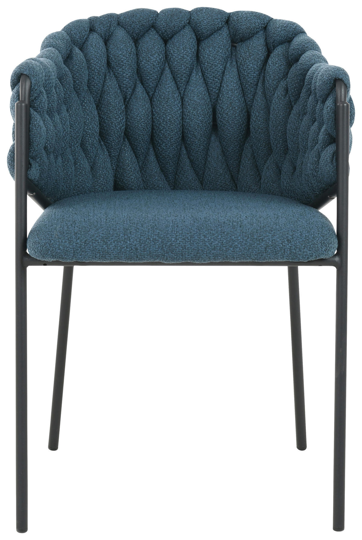STOL, les, kovina, tekstil modra  - modra/črna, Moderno, kovina/tekstil (54/78/62cm) - Carryhome