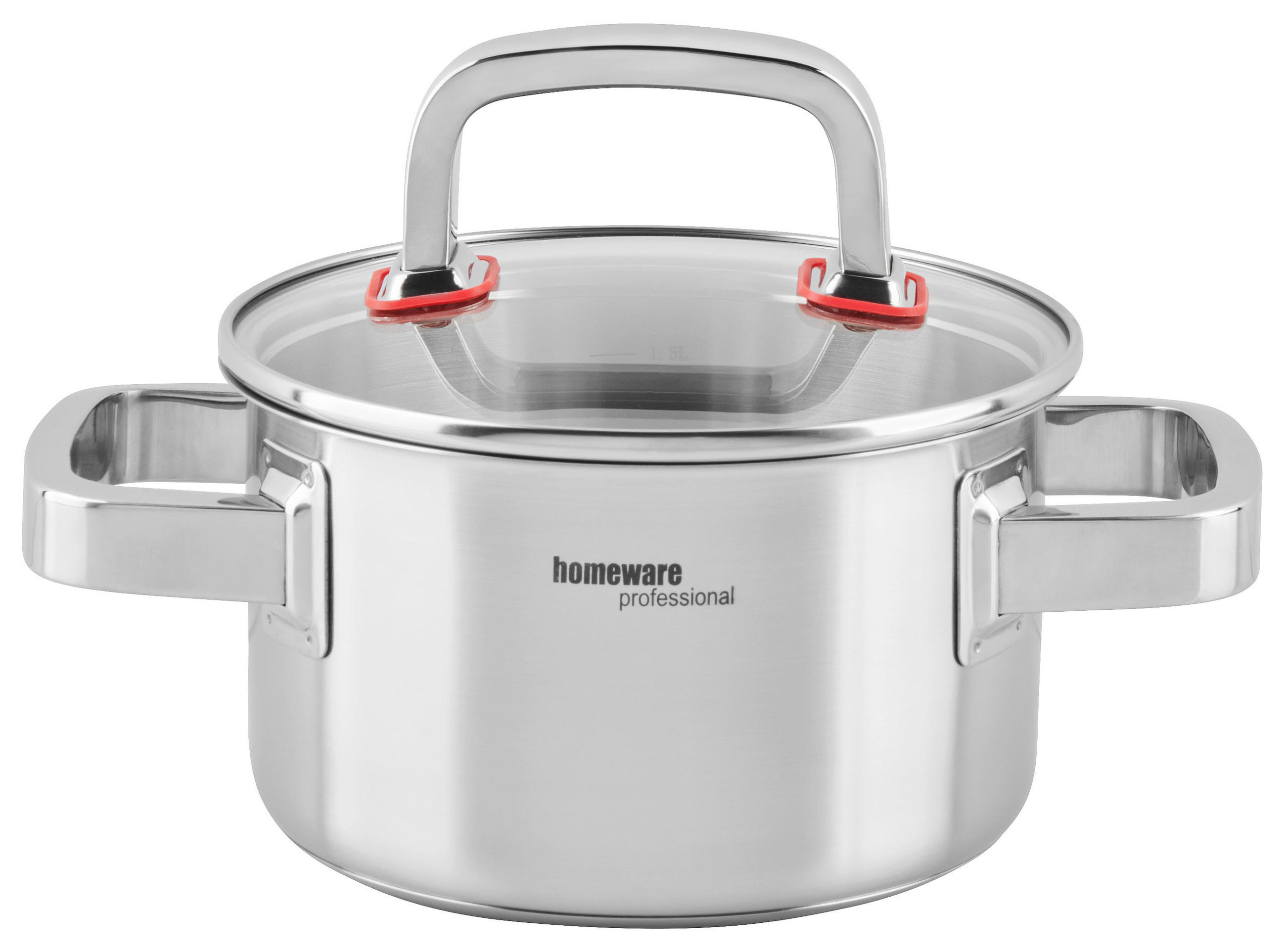 OALĂ 1,5 l  - străveziu/culoare inox, Design, sticlă/metal (16/9,5cm) - Homeware Profession.