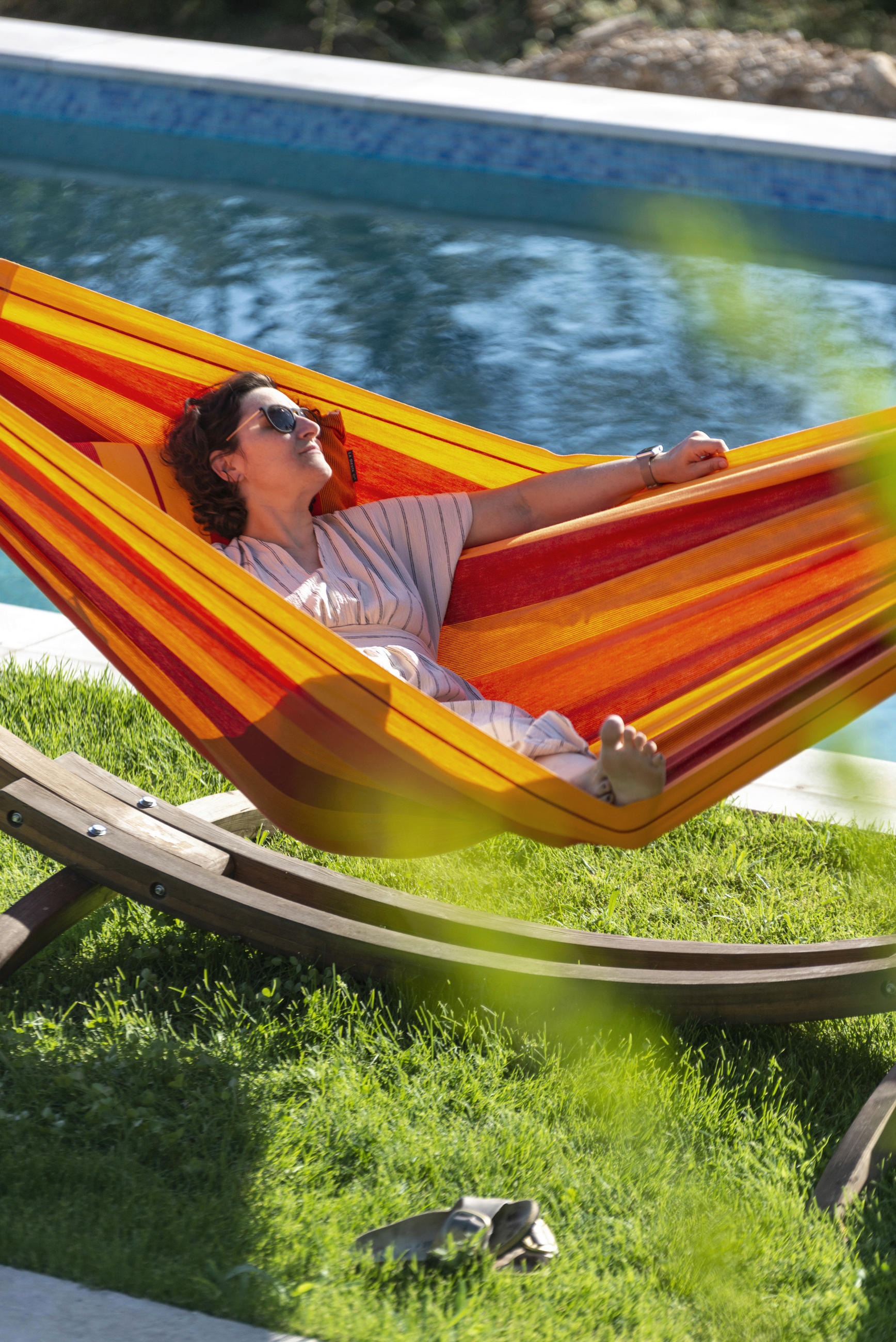 HÄNGEMATTE double org. cotton  - Gelb/Rot, KONVENTIONELL, Textil (160/350cm) - La Siesta
