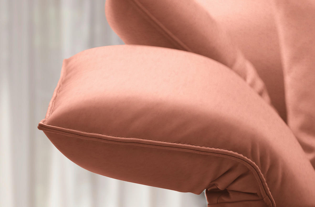 ECKSOFA  in Echtleder Lachsfarben  230/290 cm  - Anthrazit/Lachsfarben, Design, Leder/Metall (230/290cm) - Johann Jakob