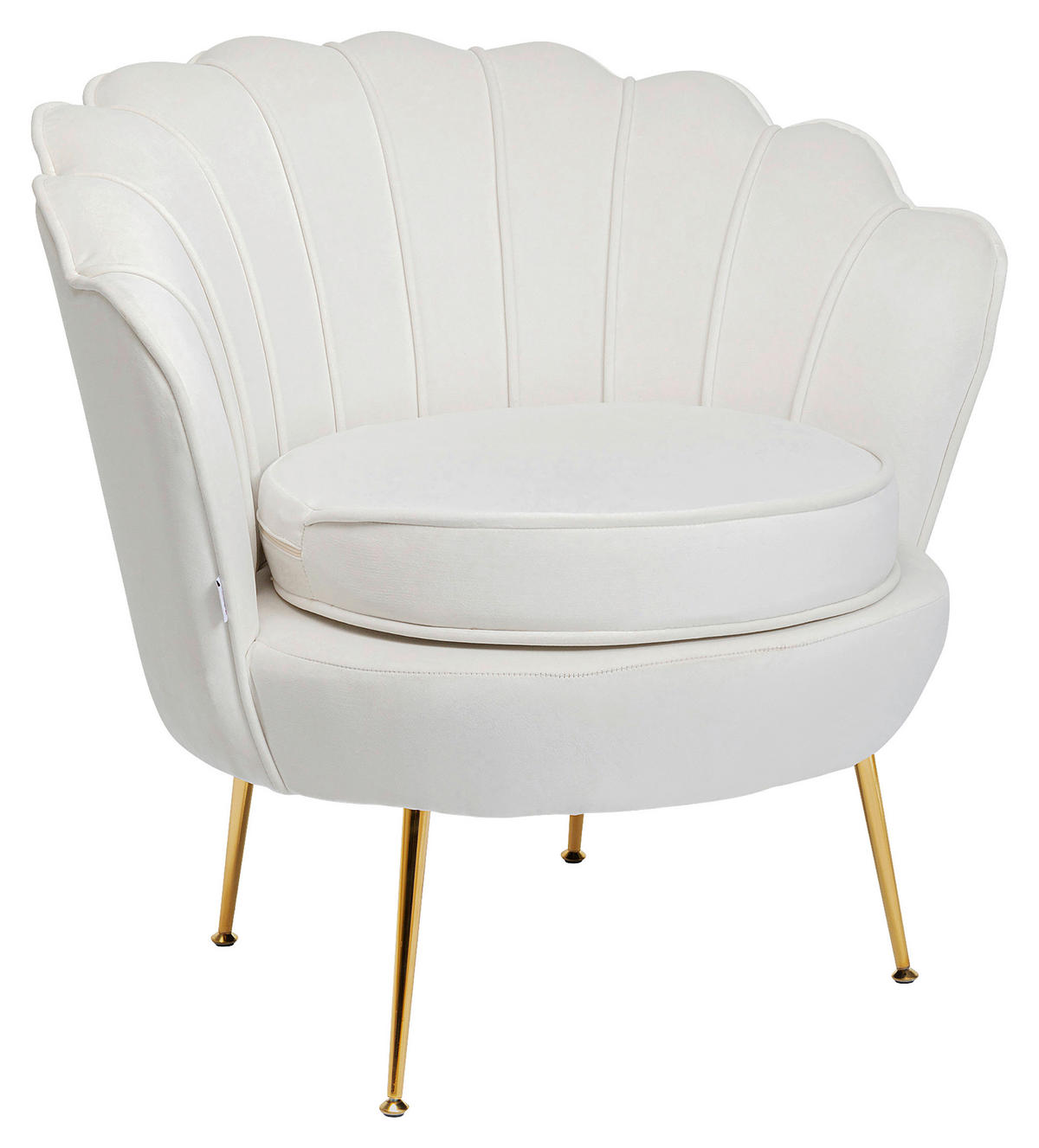 SESSEL Samt Beige    - Beige/Goldfarben, Trend, Textil/Metall (85/73/78cm) - Kare-Design