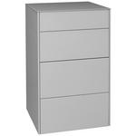 KOMMODE Imola  in 52/89/42 cm  - Hellgrau/Schwarz, Design, Glas/Holzwerkstoff (52/89/42cm) - Novel