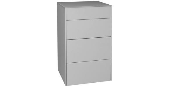 KOMMODE Imola, 52/89/42 cm, 2 Schublade(n)  - Hellgrau/Schwarz, Design, Glas/Holzwerkstoff (52/89/42cm) - Novel