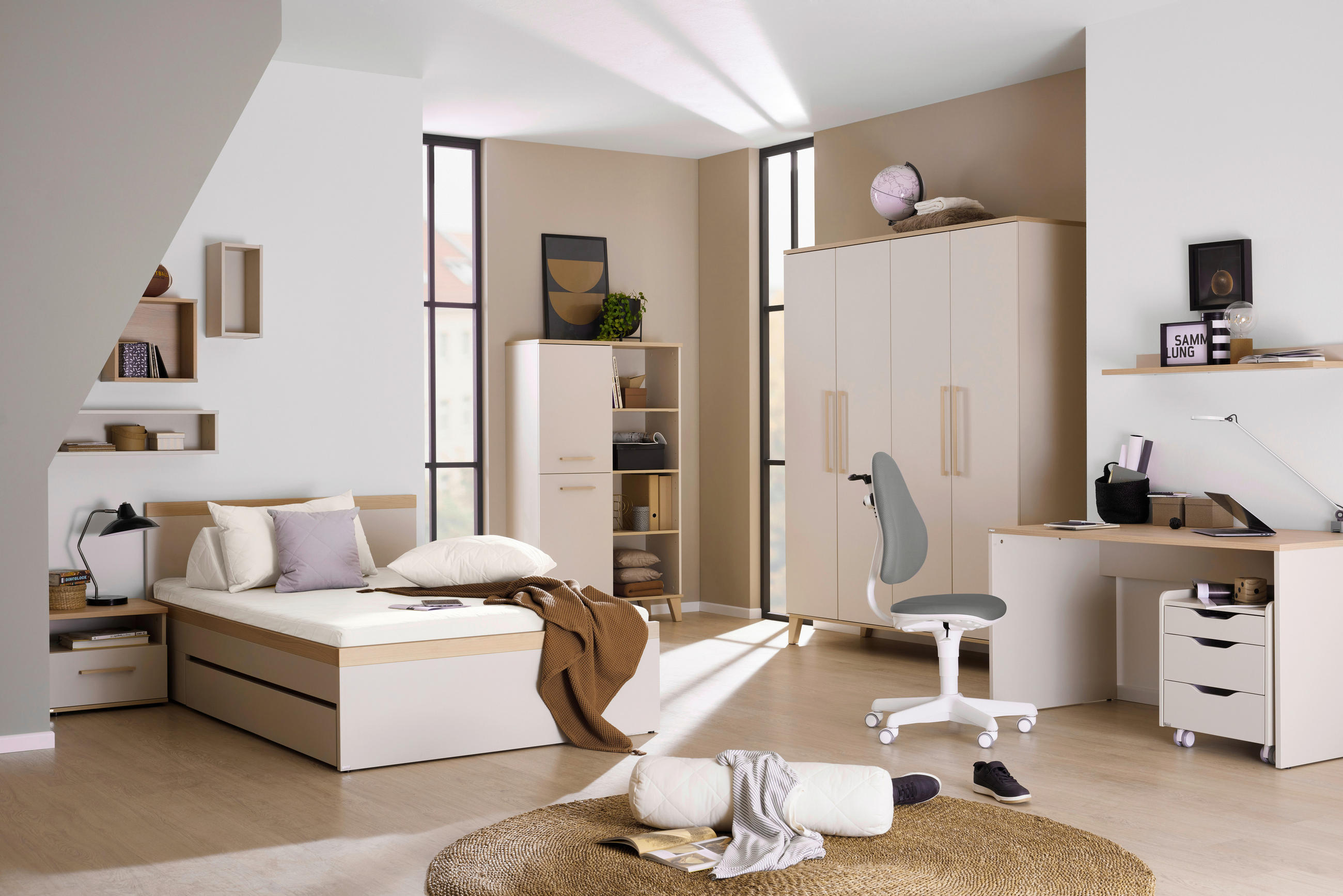 KINDERKLEIDERSCHRANK MALIO Naturfarben, Beige  - Beige/Naturfarben, Design, Holzwerkstoff (164/202,9/55,6cm) - Paidi