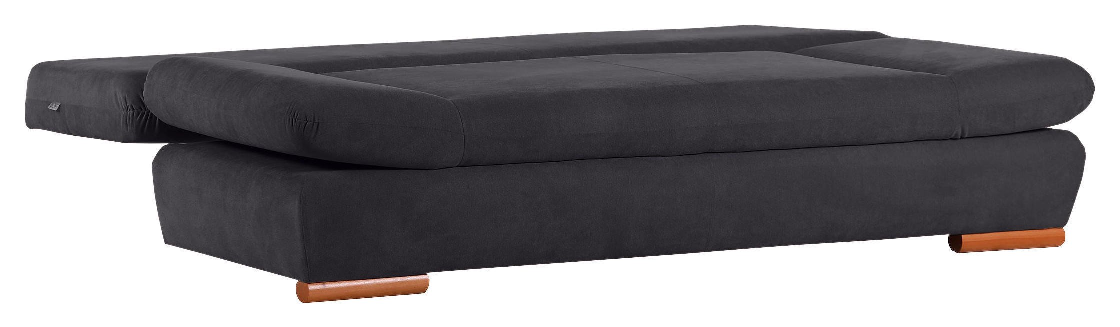 SCHLAFSOFA Flachgewebe Anthrazit  - Anthrazit/Buchefarben, Design, Holz/Textil (200/75/92cm) - Carryhome