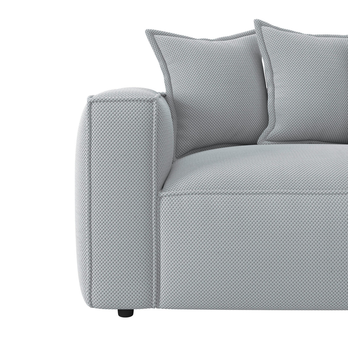 BIGSOFA in Mikrofaser Hellgrau  - Hellgrau/Schwarz, Modern, Textil (280/72/109cm) - MID.YOU