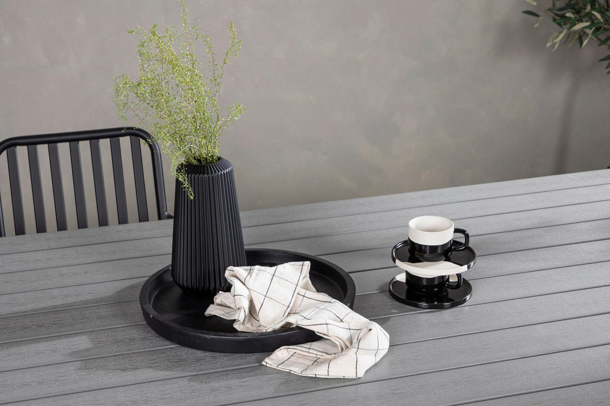 GARTENTISCH Metall, Kunststoff Weiß, Hellgrau rechteckig  - Hellgrau/Weiß, MODERN, Kunststoff/Metall (200/100/74cm) - Gardenson