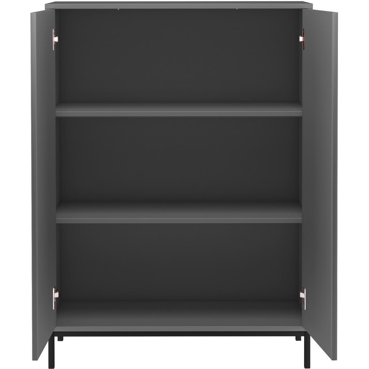 GARDEROBENSCHRANK  in 80/110/35 cm  - Schwarz/Grau, Design, Holzwerkstoff/Metall (80/110/35cm) - MID.YOU