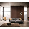ECKSOFA in Flachgewebe Graubraun  264/185 cm  - Graubraun/Schwarz, Design, Kunststoff/Textil (264/185cm) - Emilio Belluti