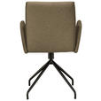 ARMLEHNSTUHL  , Typenauswahl, Sitzfläche 360° drehbar  , Webstoff, Mikrofaser  ,  - Graubraun/Schwarz, Design, Textil/Metall (60/91/60cm) - Moderano
