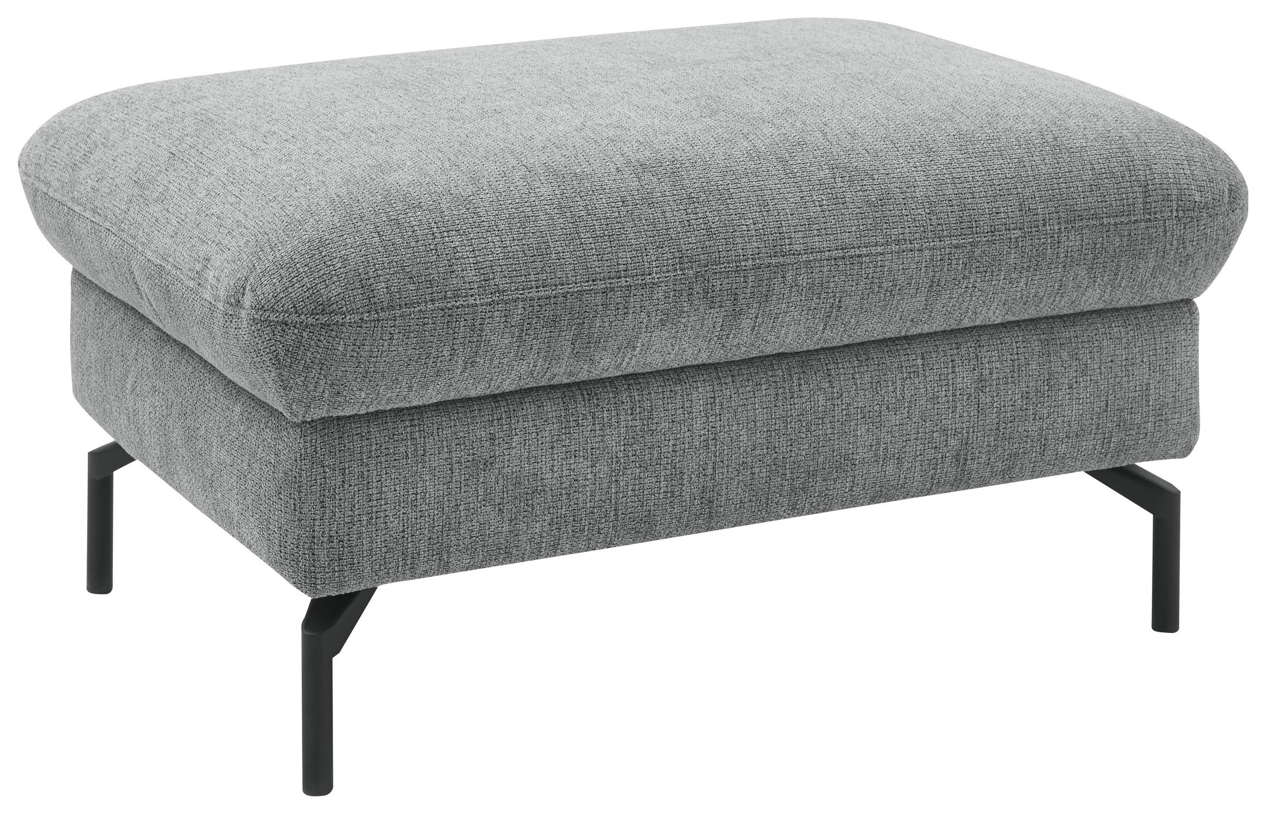 HOCKER Webstoff Grau  - Schwarz/Grau, Design, Textil/Metall (92/46/67cm) - Dieter Knoll