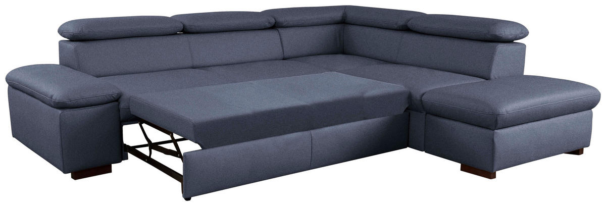 ECKSOFA inkl. Funktion Flachgewebe Blau  - Blau, Konventionell, Holz/Textil (272/226cm) - Sit & More